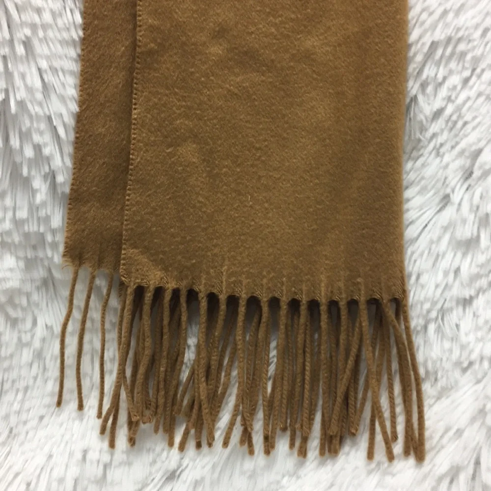 Cashmink Camel colored Winter Scarf with Fringe
